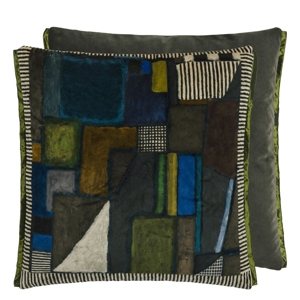 RAKU PATCHWORK CHOCOLATE DECORATIVE PILLOW