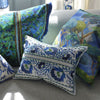 ENAMEL FLOWER INDIGO DECORATIVE PILLOW