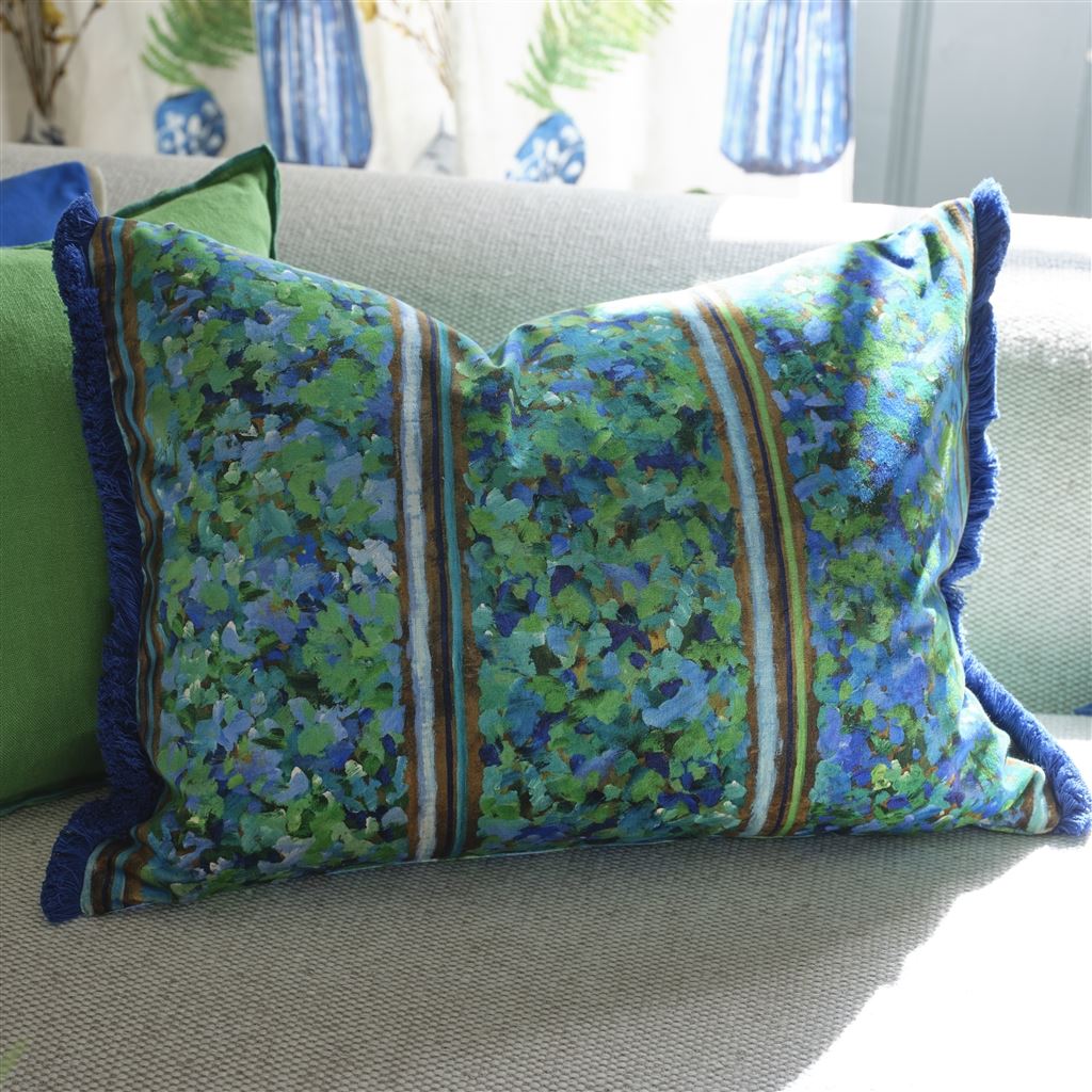 SANZAI VELOURS COBALT DECORATIVE PILLOW