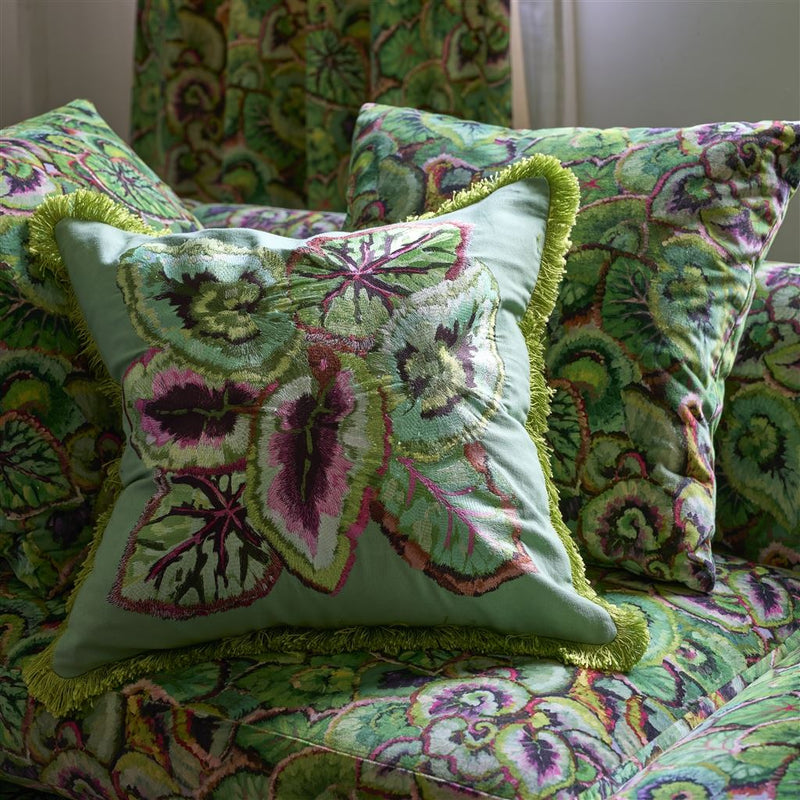 LEAF GLAZE EMERALD DECORATIVE PILLOW