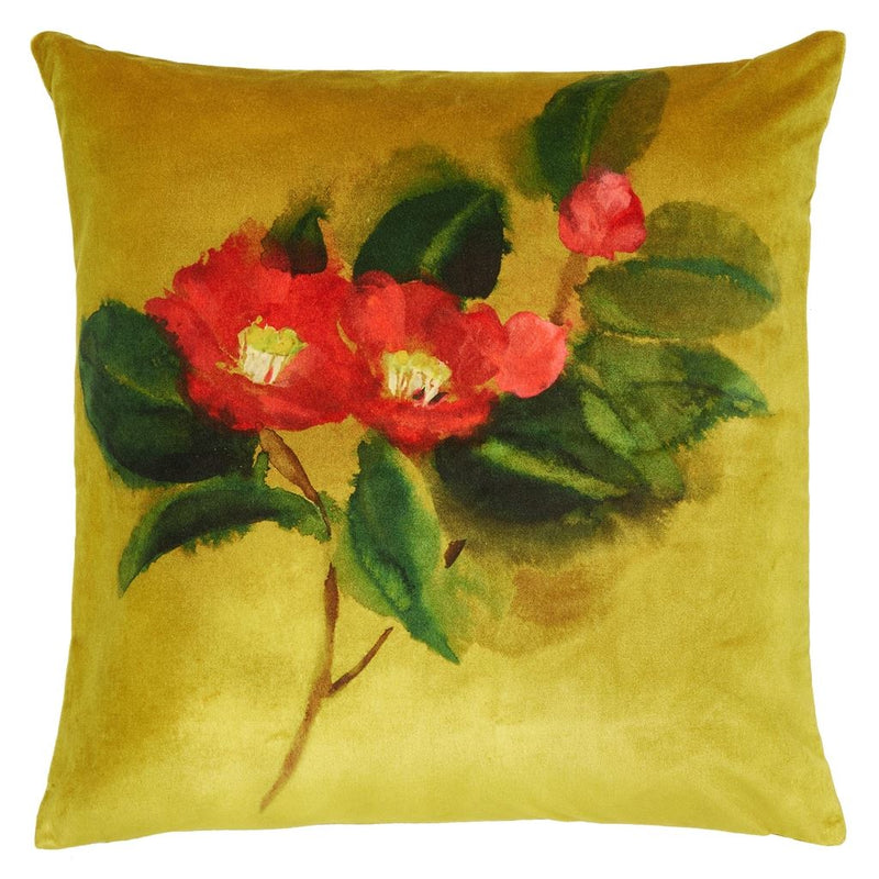 CAMELLIA VELOURS MIMOSA DECORATIVE PILLOW