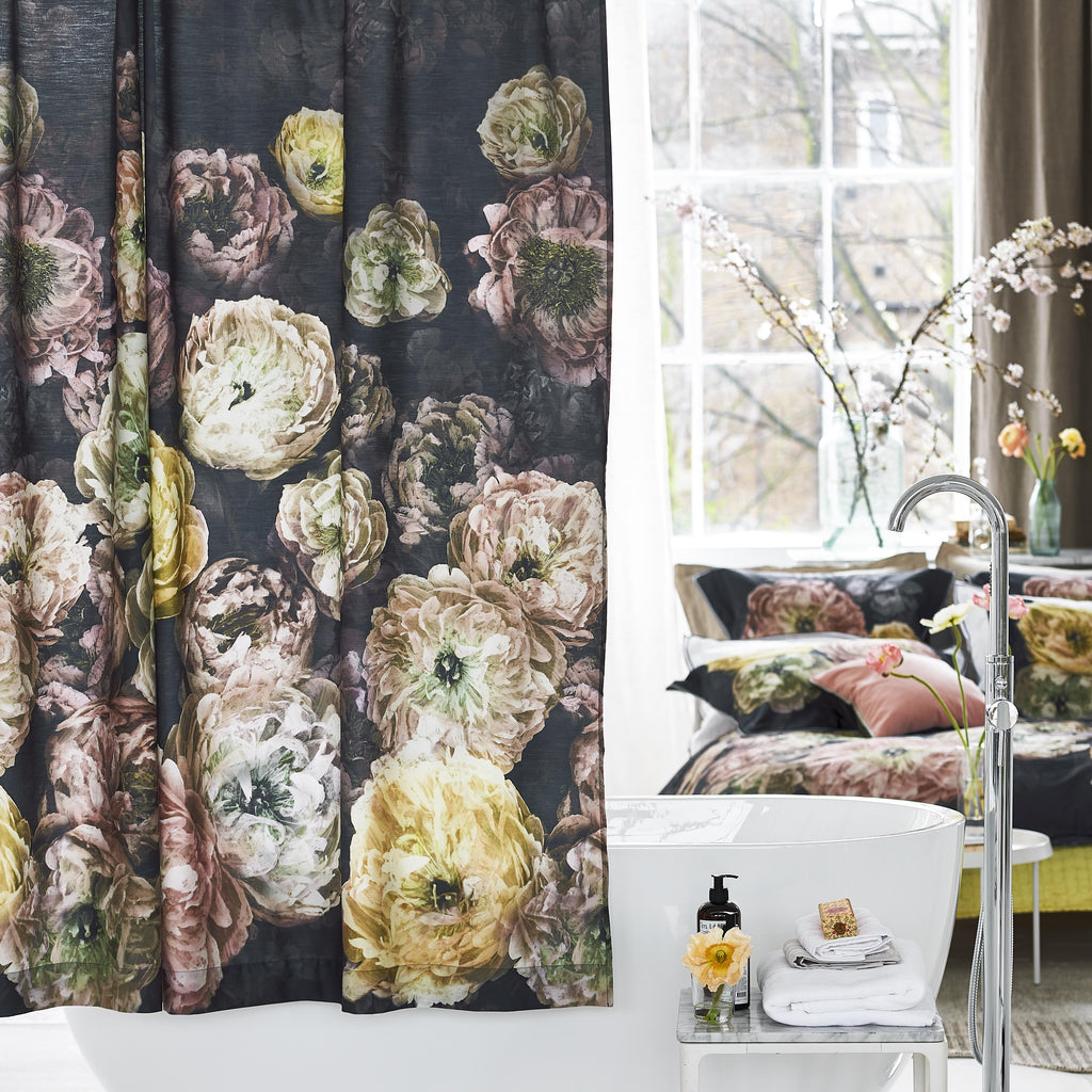 LE POEME DE FLEURS MIDNIGHT SHOWER CURTAIN SAMPLE