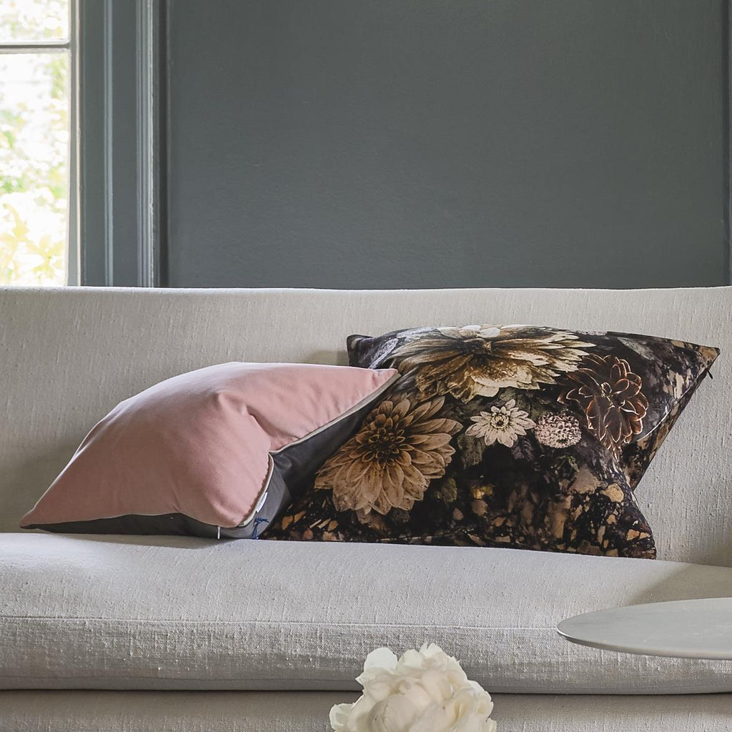 DAHLIA NOIR SLATE DECORATIVE PILLOW