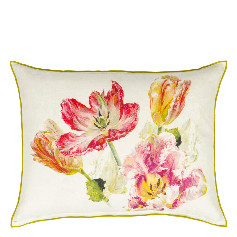 SPRING TULIP BUTTERMILK DECORATIVE PILLOW