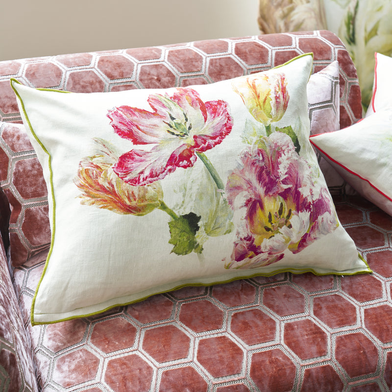 SPRING TULIP BUTTERMILK DECORATIVE PILLOW