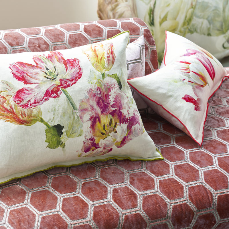 SPRING TULIP BUTTERMILK DECORATIVE PILLOW