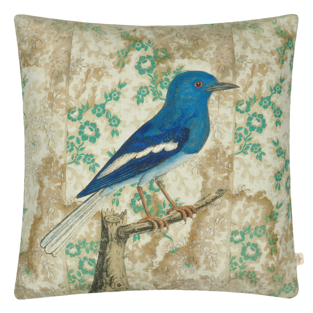 WALLPAPER BIRDS SEPIA DECORATIVE PILLOW