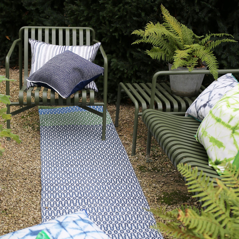 POMPANO INDIGO SQUARE OUTDOOR DECORATIVE PILLOW