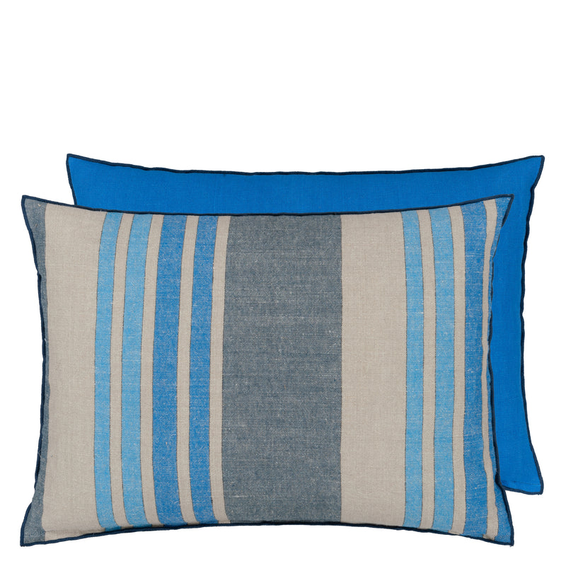 BRERA STRIATO COBALT DECORATIVE PILLOW