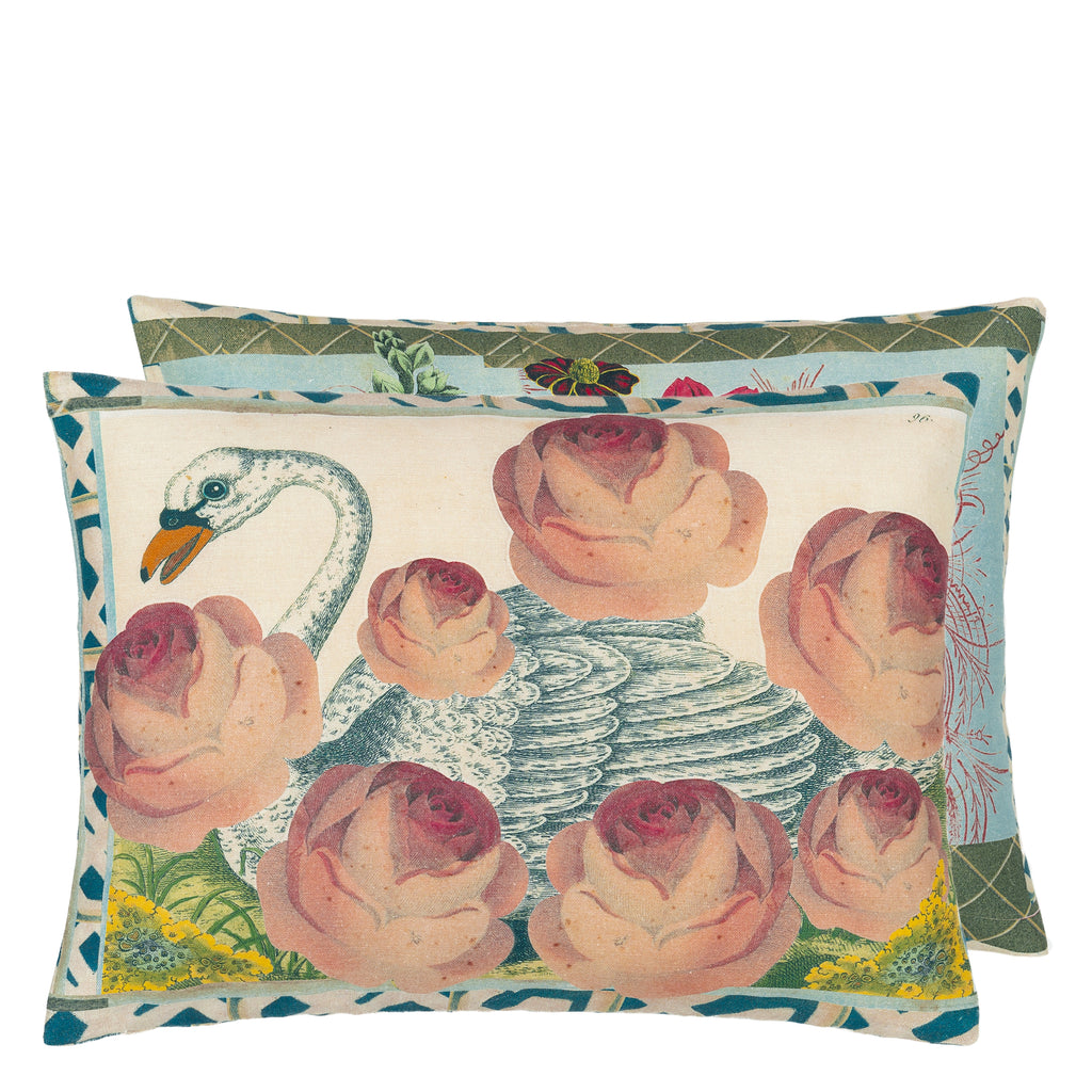 SWAN FLORAL SEPIA DECORATIVE PILLOW COVER