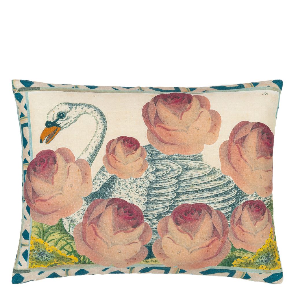 SWAN FLORAL SEPIA DECORATIVE PILLOW COVER