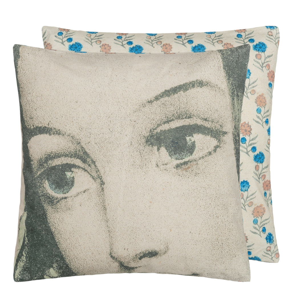ELLEN'S EYES PARCHMENT DECORATIVE PILLOW