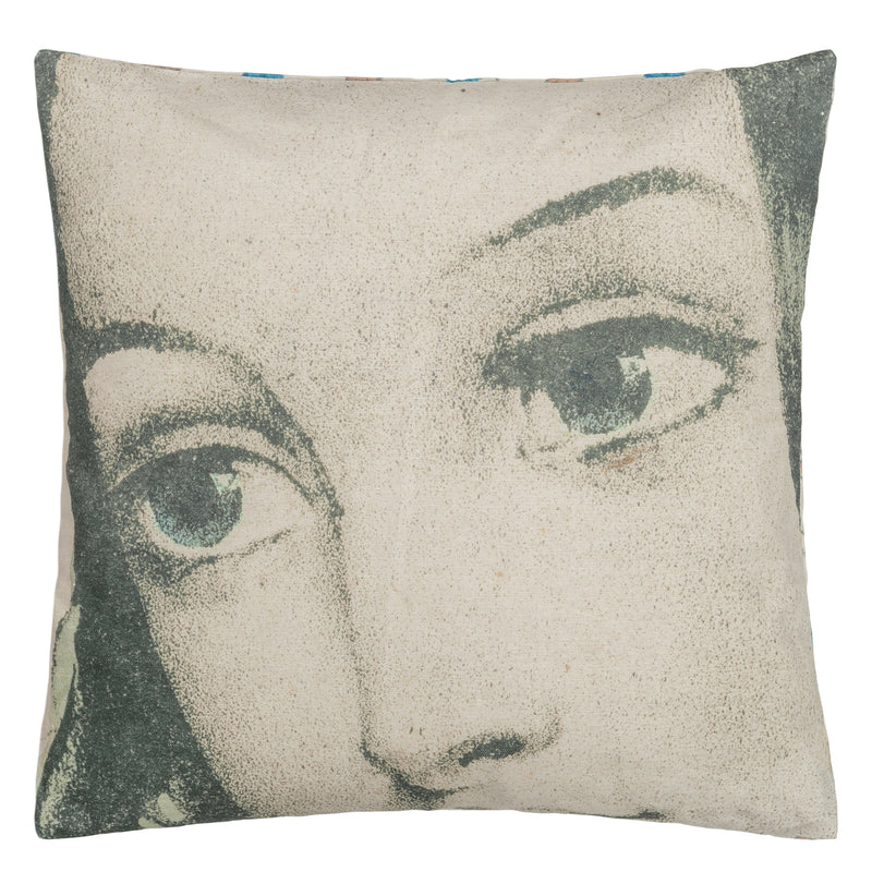 ELLEN'S EYES PARCHMENT DECORATIVE PILLOW