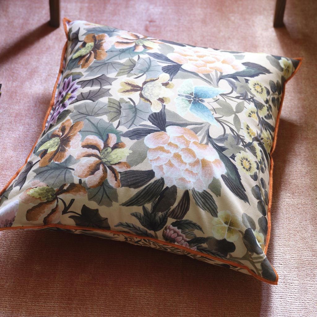 IKEBANA DAMASK CORAL DECORATIVE PILLOW