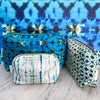 SHIBORI COBALT SMALL TOILETRY BAG