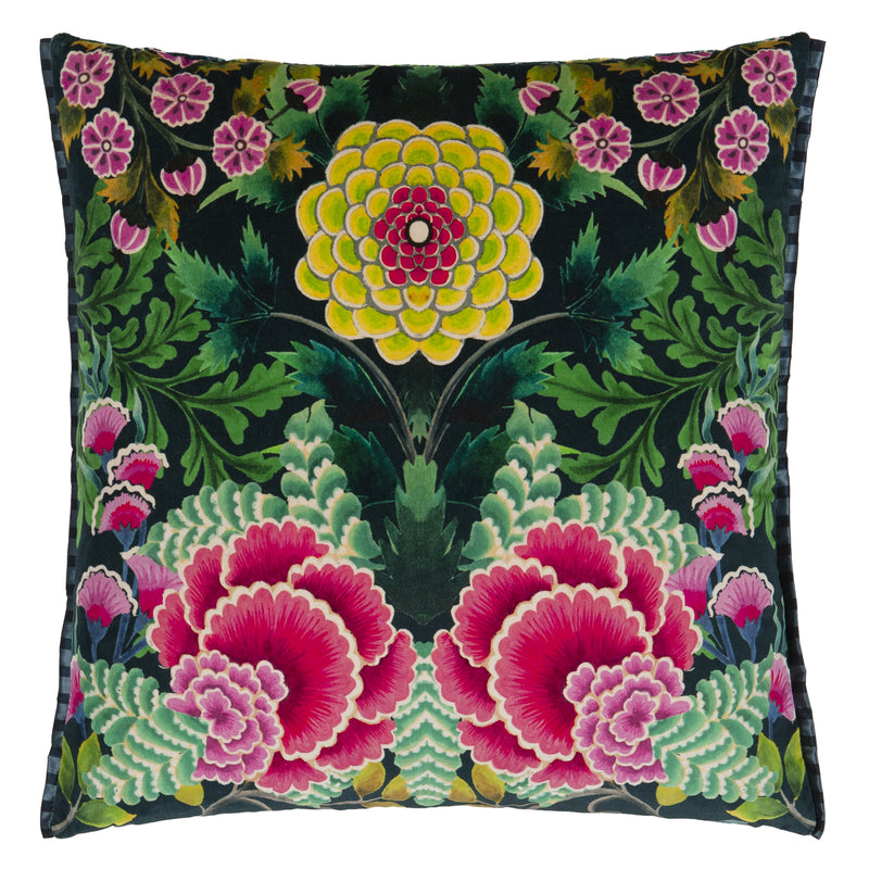 BROCART DECORATIF VELOURS NOIR DECORATIVE PILLOW