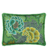 ROSE DE DAMAS EMBROIDED JADE DECORATIVE PILLOW