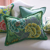 ROSE DE DAMAS EMBROIDED JADE DECORATIVE PILLOW