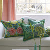ROSE DE DAMAS EMBROIDED JADE DECORATIVE PILLOW