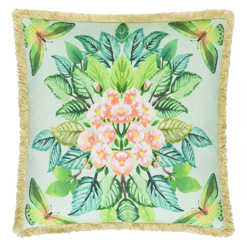CELASTRINA EMBROIDERED TURQUOISE DECORATIVE PILLOW