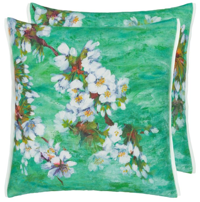 FLEUR D'ASSAM EMERALD DECORATIVE PILLOW