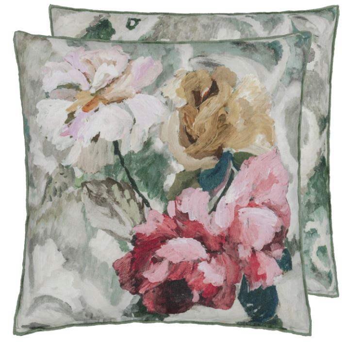 TAPESTRY FLOWER EAU DE NIL DECORATIVE PILLOW