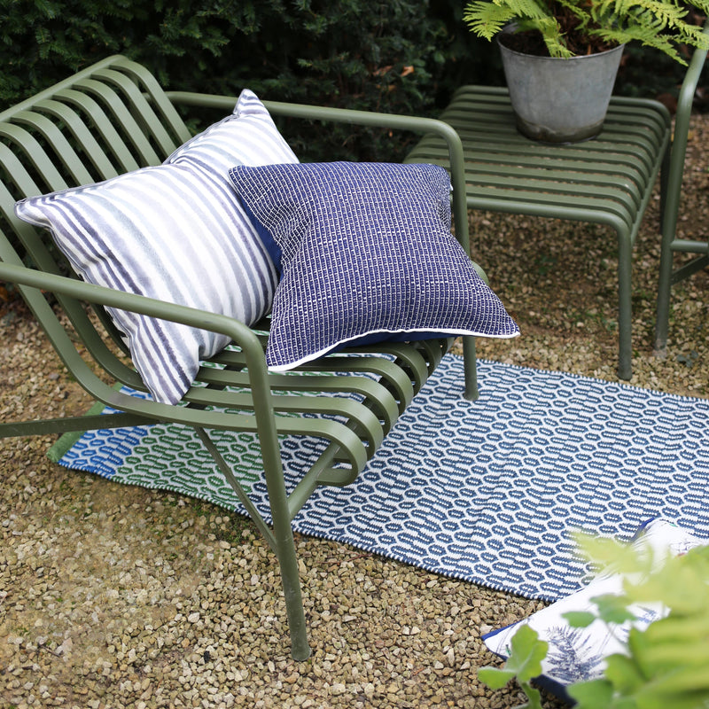 POMPANO INDIGO SQUARE OUTDOOR DECORATIVE PILLOW