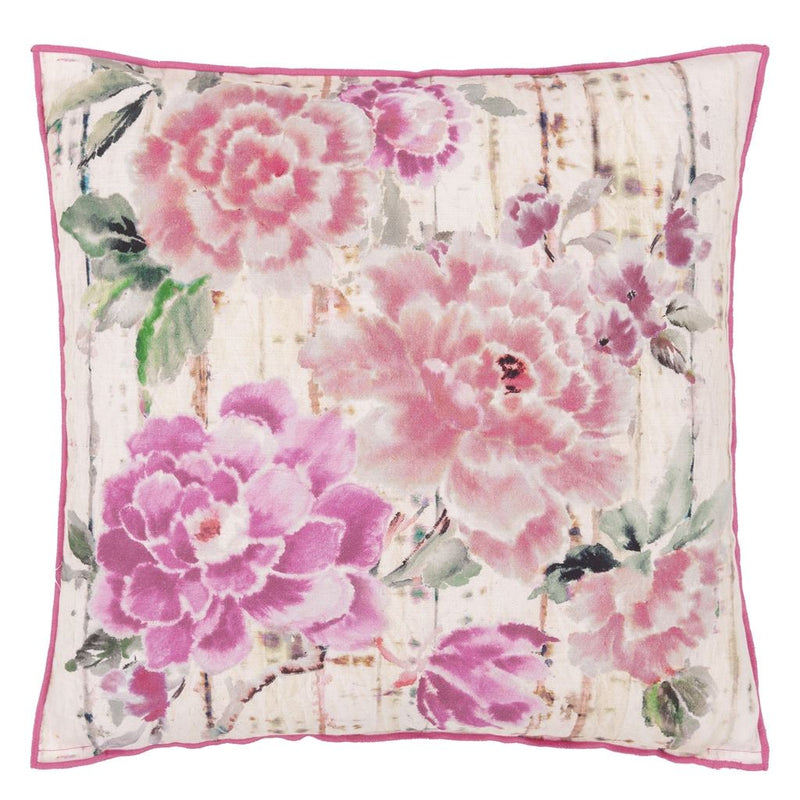 KYOTO FLOWER CORAL DECORATIVE PILLOW