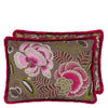 Rose de Damas Embroidered Cranberry Decorative Pillow
