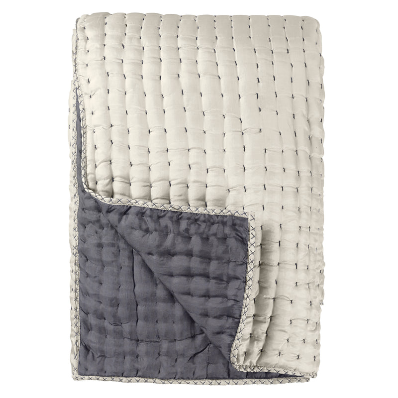CHENEVARD SILVER & SLATE QUILTS & QUILTED SHAMS